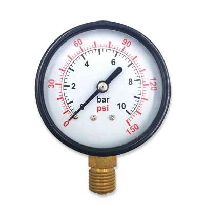 Standard black steel case bottom connection pressure gauge