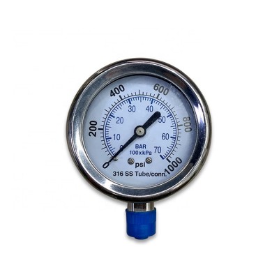 glycerin filled stainless steel pressure gauge