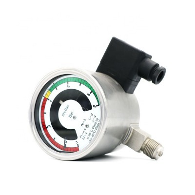 All stainless steel 63mm electric contact SF6 gas densimeter with alarm